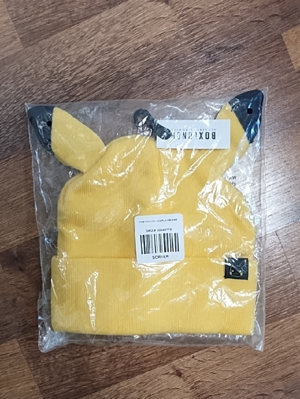 Pokemon Yellow Knit Beanie Hat with Ear Accents